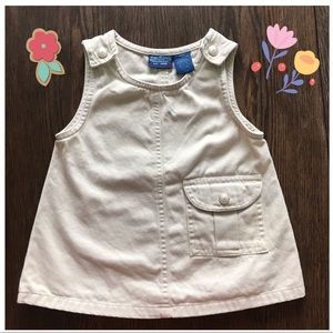 3/$15 Khaki Twill Dress Baby Girl Size 12 mos EUC